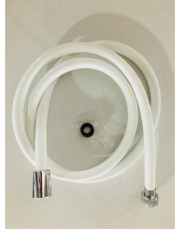 Flexible de douche blanc en PVC - longueur 1m50